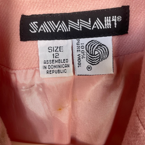 Vintage savanna wool pink blazer jacket sz 12 - Picture 3 of 5